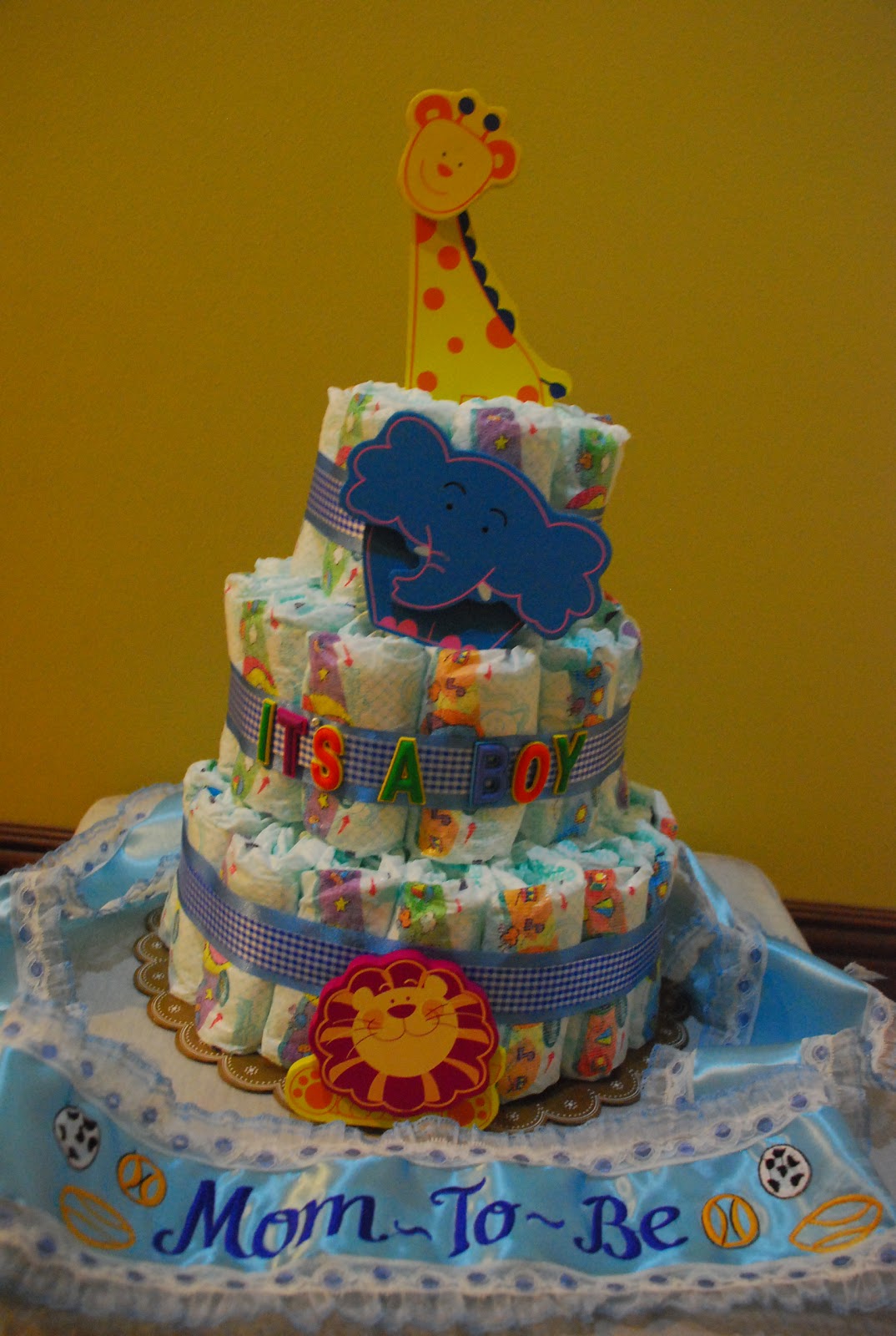 Homemade Baby Shower Diaper Cake