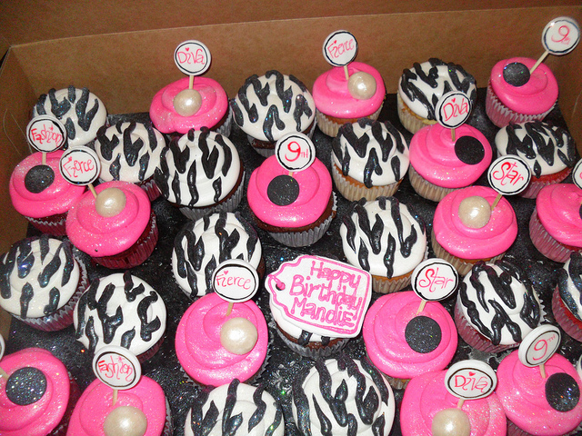 Hot Pink and Zebra Cupcakes