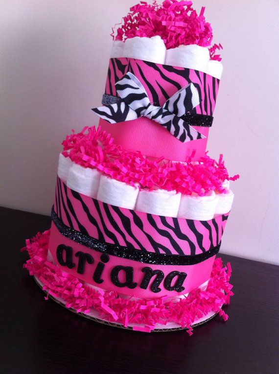 Hot Pink Zebra Baby Shower Cake Hot Pink Zebra Baby Shower Cake