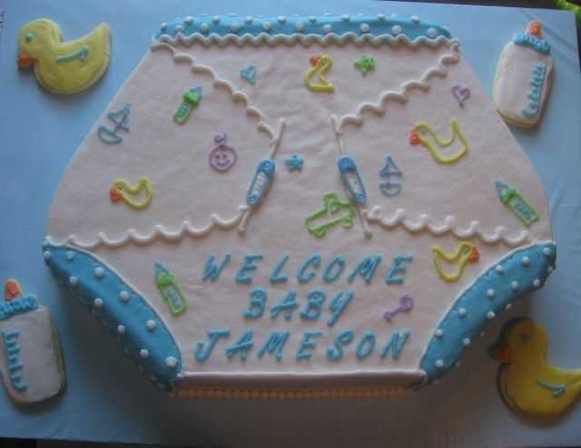In the Shape of a Baby Shower Diaper Cakes In the Shape of a Baby Shower Diaper Cakes