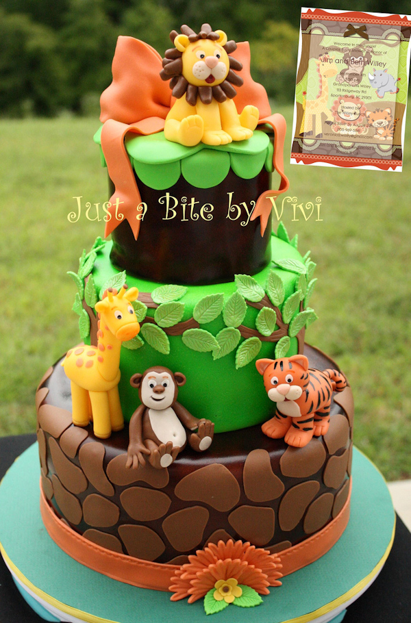 Jungle Safari Baby Shower Cake Jungle Safari Baby Shower Cake