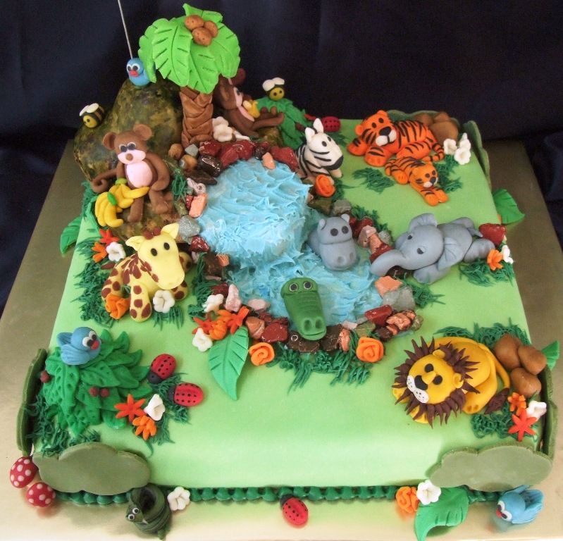 Jungle Theme Baby Shower Cake Jungle Theme Baby Shower Cake