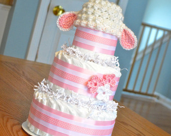 Lamb Baby Shower Cake