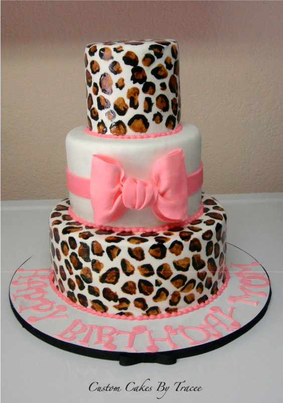 Leopard Print Birthday Cake