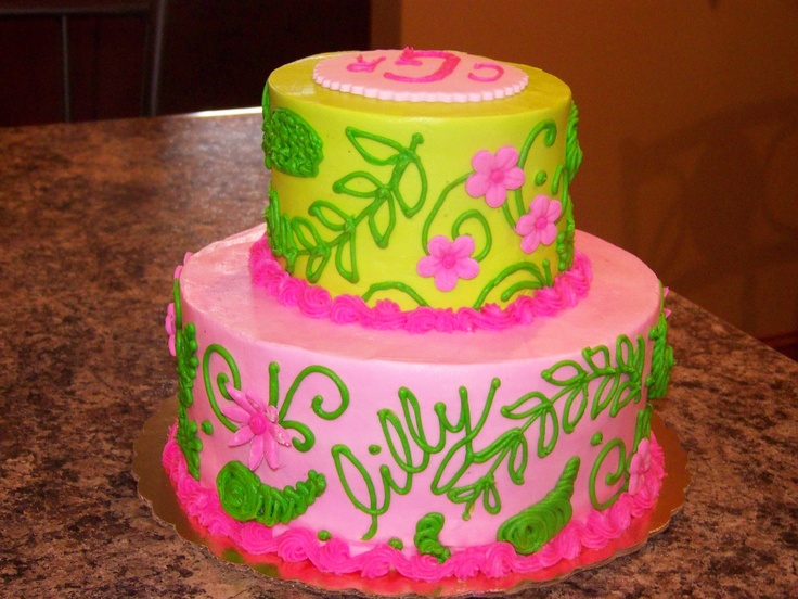 Lilly Pulitzer Birthday Cake