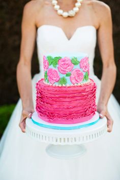 Lilly Pulitzer Wedding Cake