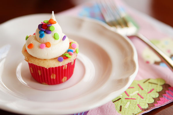 Mini Vanilla Cupcakes with Sprinkles