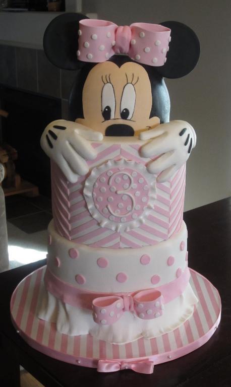 Minnie Mouse Chevron Birthday Cake