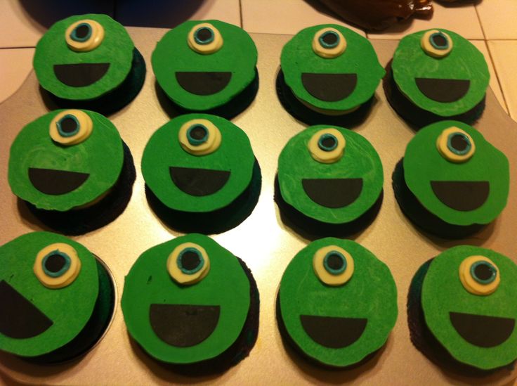 Monster Inc Baby Shower Cupcakes