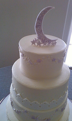 Moon and Star Wedding Cake Topper
