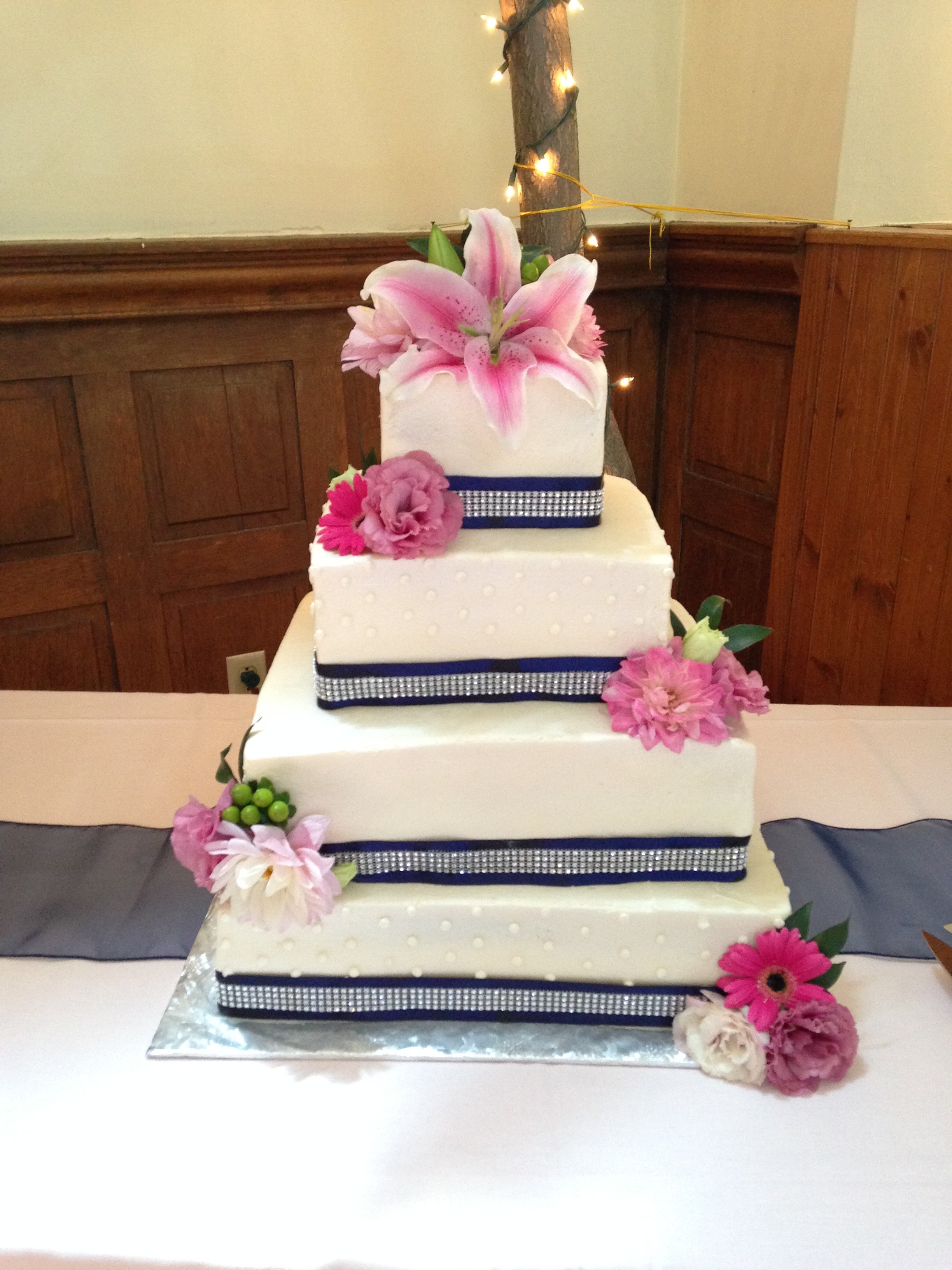 Navy Blue Wedding Cakes with Buttercream