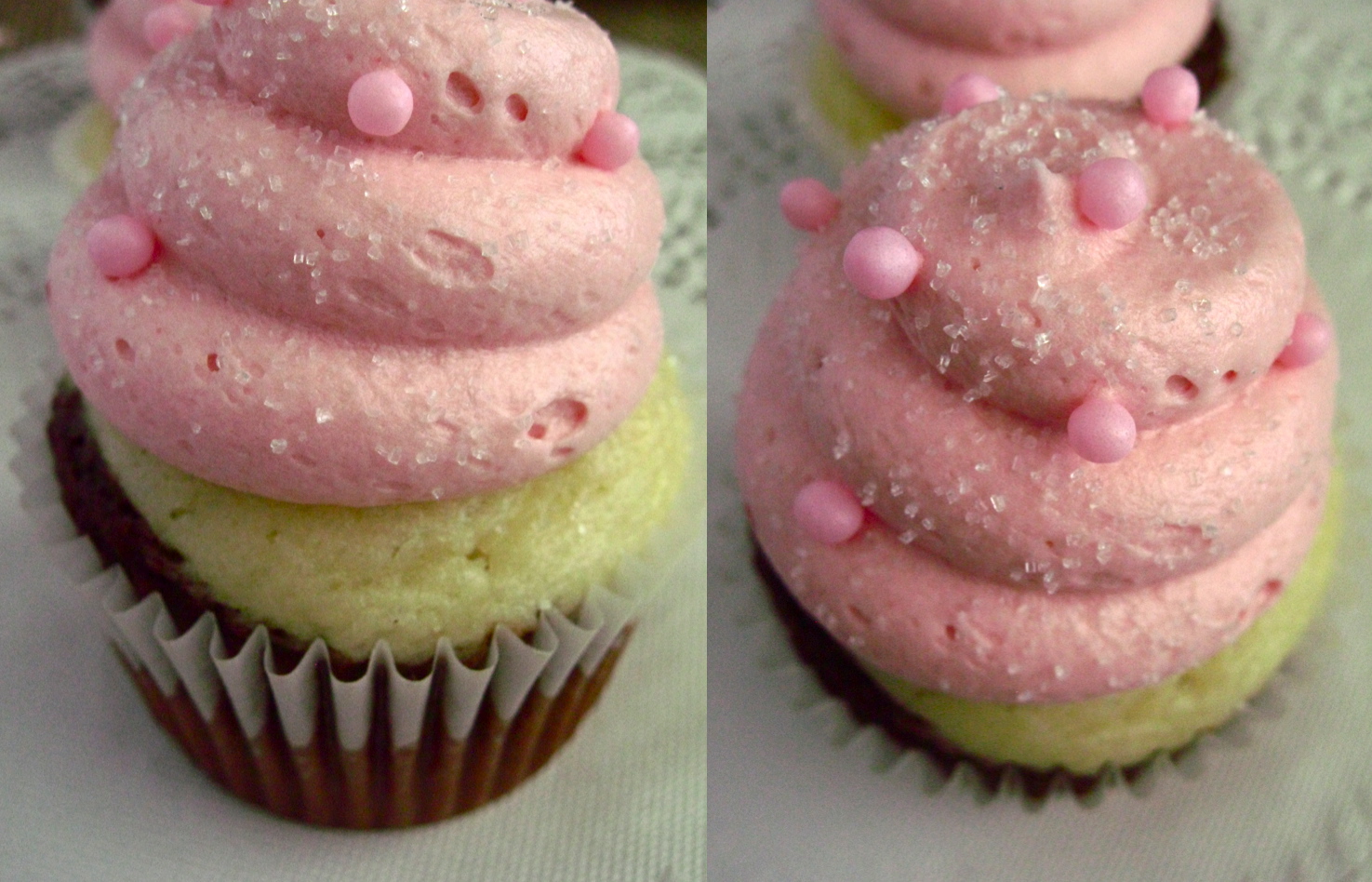 Neapolitan Raspberry Cupcakes