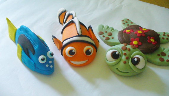 Nemo and Dory Fondant Cake Toppers