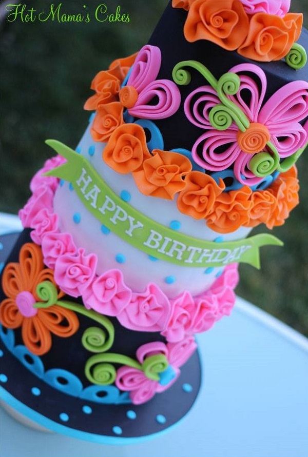 Neon Birthday Cake Neon Birthday Cake