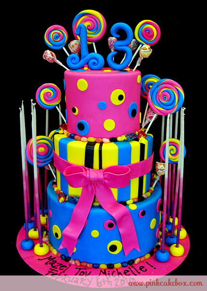 Neon Girl Birthday Cake Ideas Neon Girl Birthday Cake Ideas