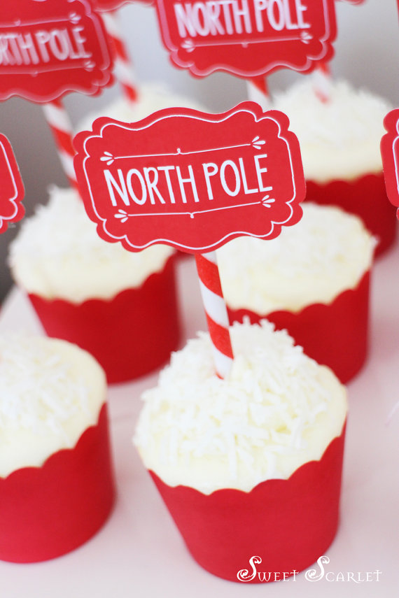 North Pole Cupcake Topper Printables