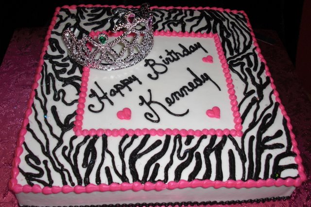 Pink and Black Zebra Sheet Cake