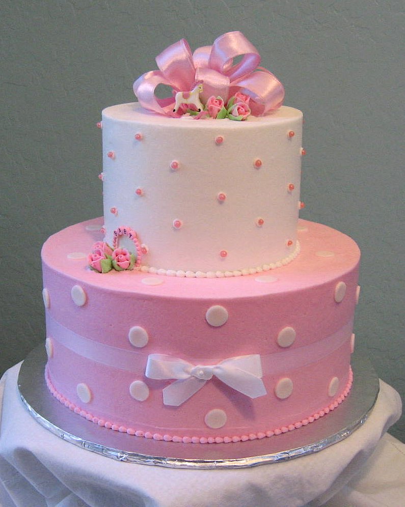 Pink Polka Dot Baby Shower Cake Pink Polka Dot Baby Shower Cake