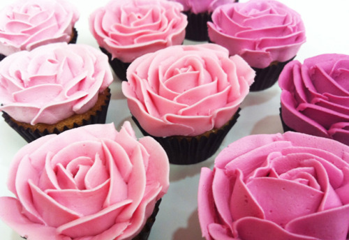 Pink Rose Cupcakes