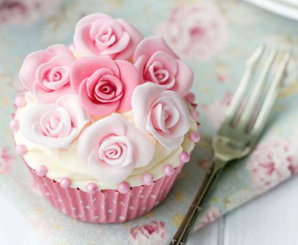 Pink Rose Cupcakes