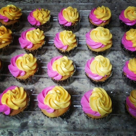 Pink Yellow Cupcakes