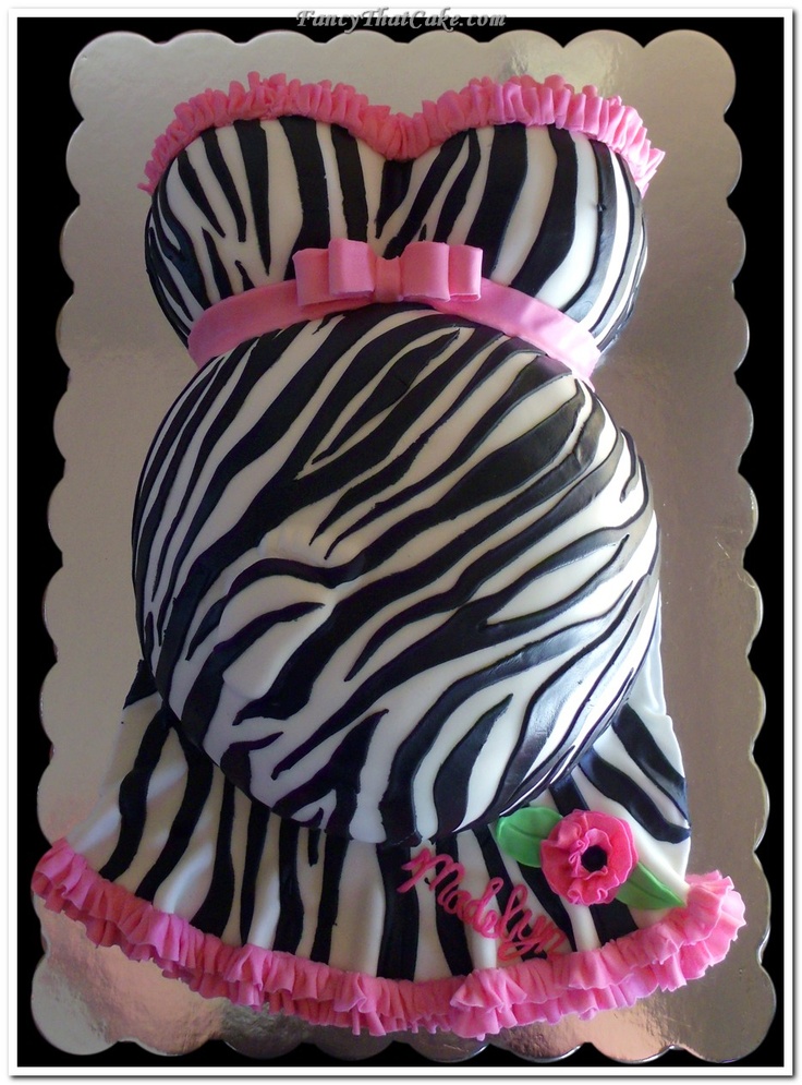 Pink Zebra Baby Shower Cake