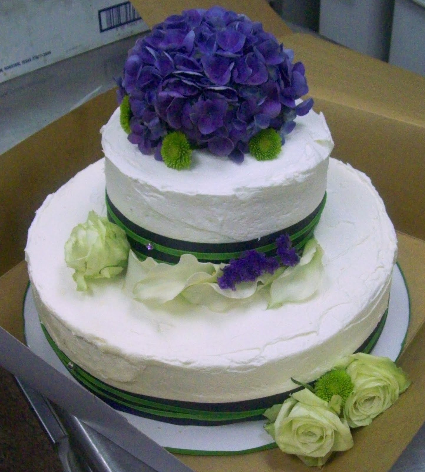 Purple and Lime Wedding Cake