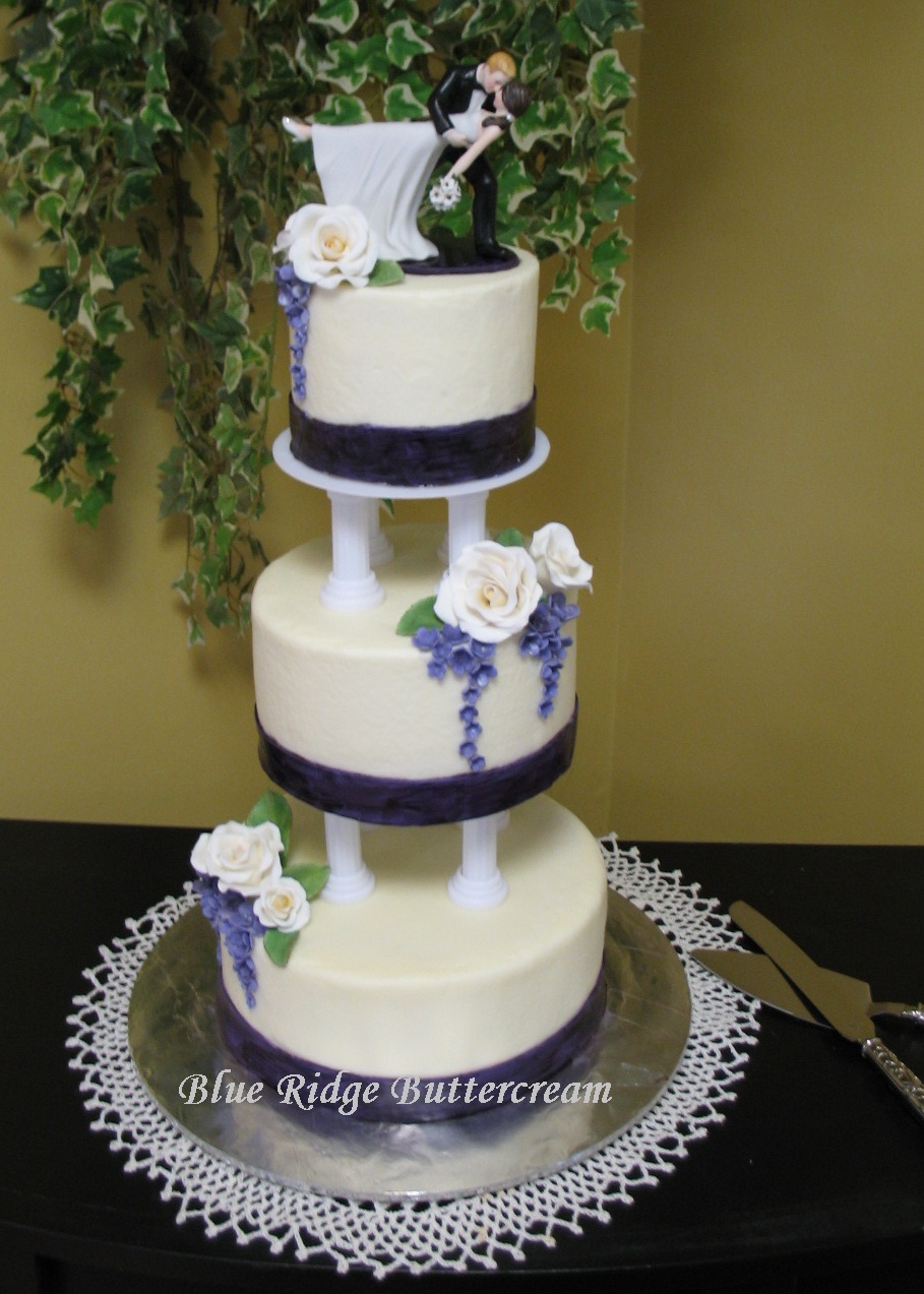 Purple and White Wedding Cake