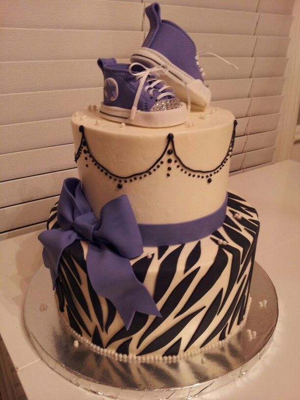 Purple and Zebra Baby Shower Cake