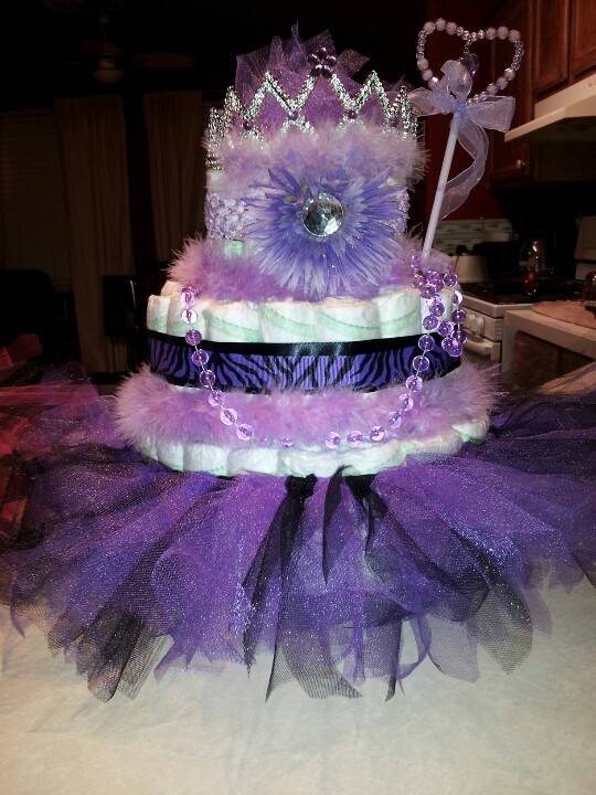 Purple Princess Tutu Diaper Cake