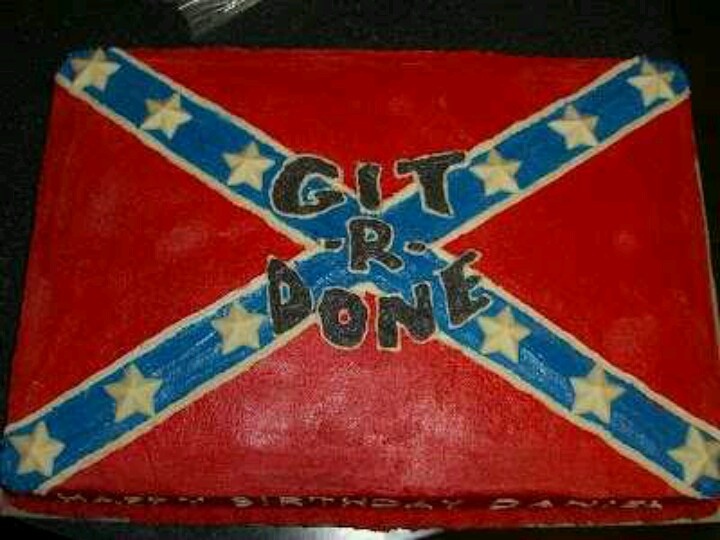 Rebel Flag Happy Birthday Cake