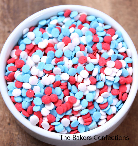 Red White Blue Confetti Sprinkles