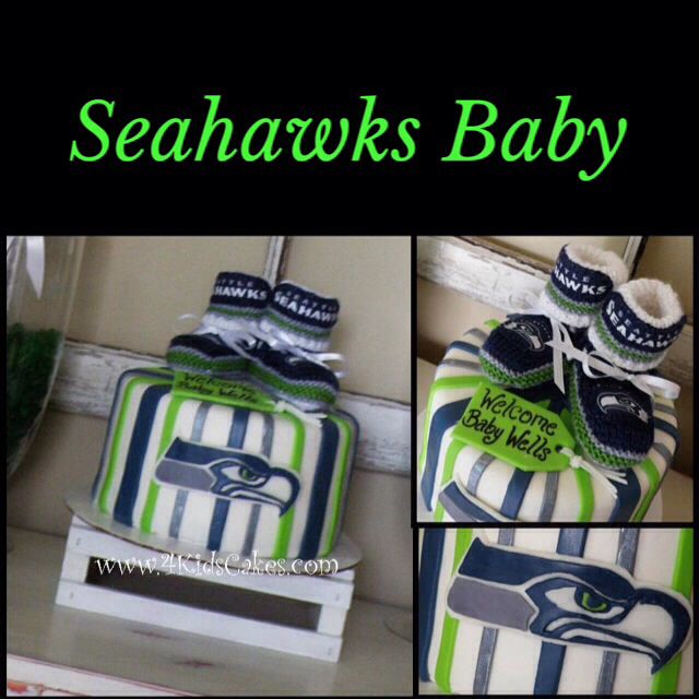 Seattle Seahawks Baby Shower Cake