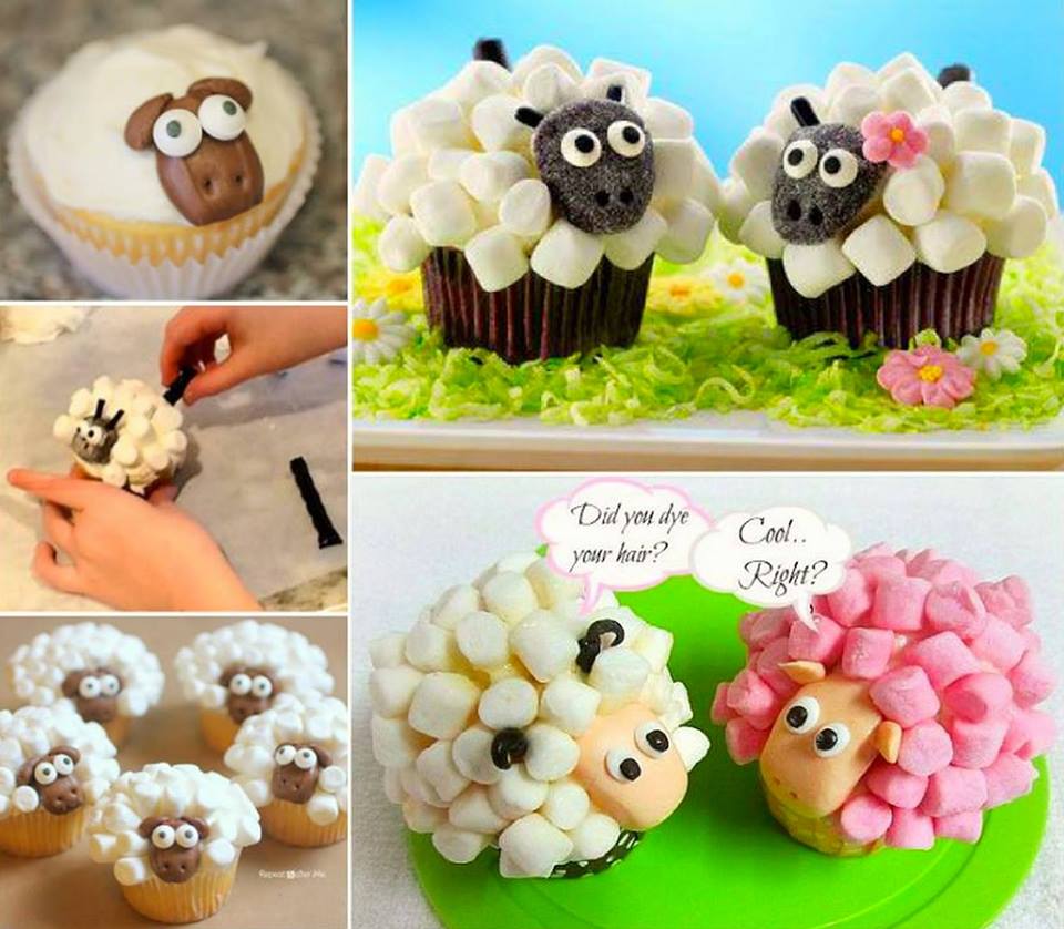 Sheep Cupcakes with Marshmallows