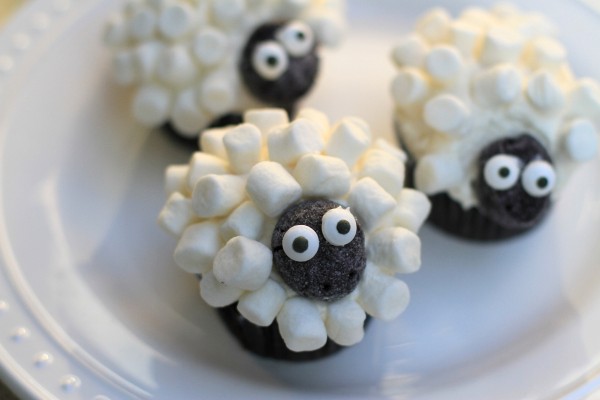 Sheep Cupcakes with Mini Marshmallows