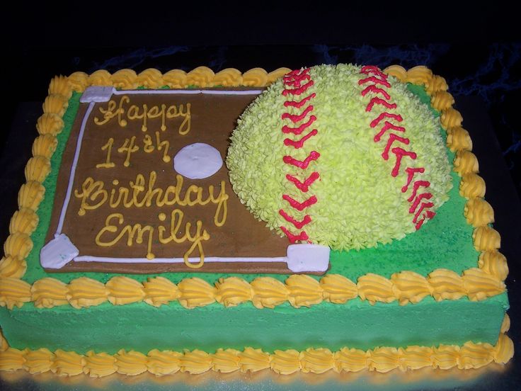 Softball Birthday Cake Ideas Softball Birthday Cake Ideas