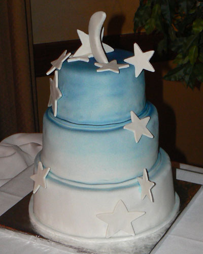 Stars and Moon Wedding Cake