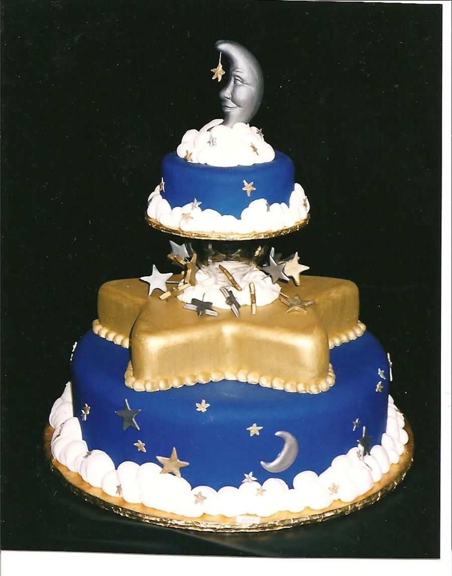 Stars and Moon Wedding Cake