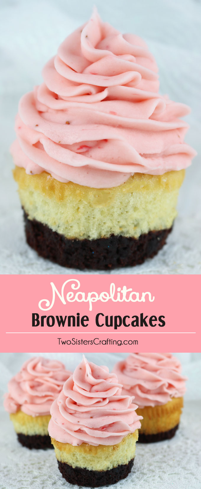 Strawberry Brownie Cupcakes