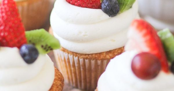 Sugar Cookie Fruit Cream Cheese Cupcakes