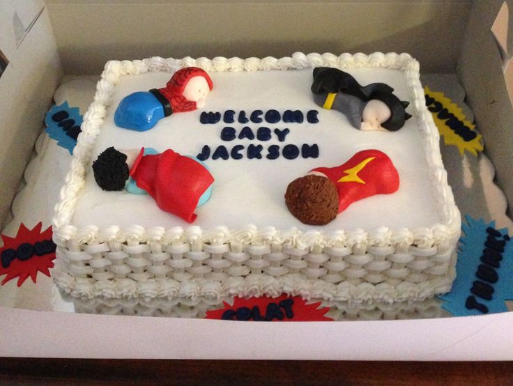 Super Hero Baby Shower Cake