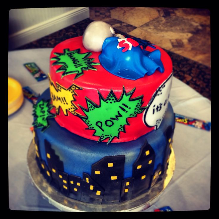 Super Hero Baby Shower Cake