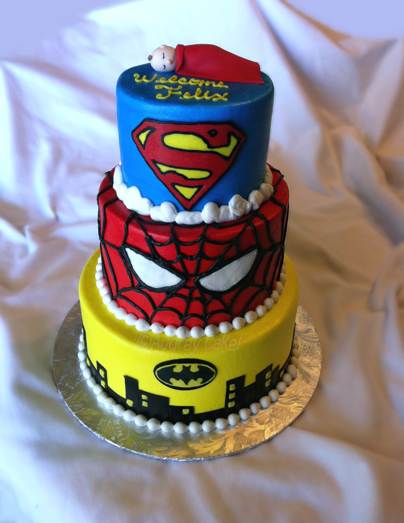 Superhero Baby Shower Cake