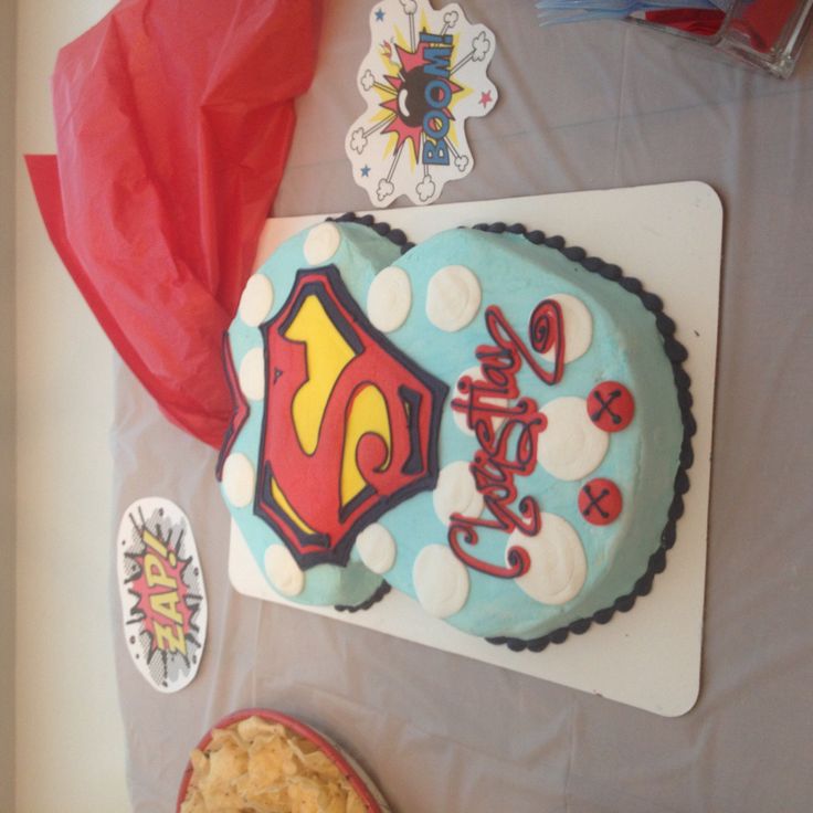 Superhero Baby Shower Cake