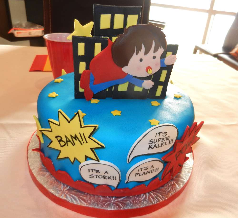 Superhero Baby Shower Cake Superhero Baby Shower Cake