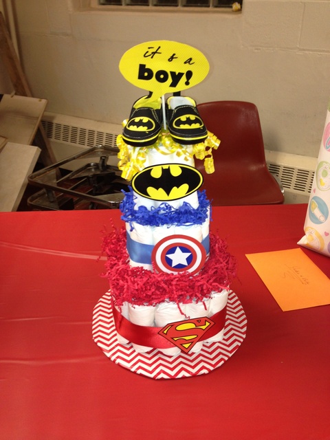 Superhero Baby Shower Cake