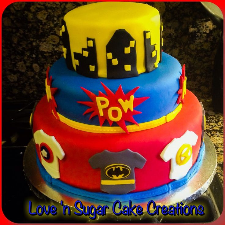 Superhero Baby Shower Cake