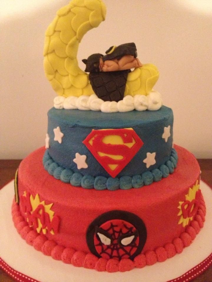 Superhero Baby Shower Cake Superhero Baby Shower Cake