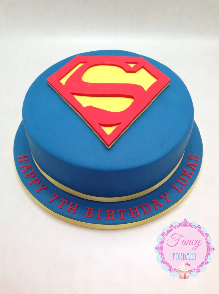 Superman Fondant Birthday Cake