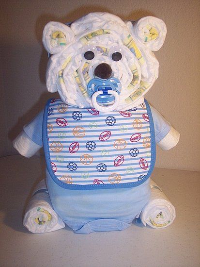 Teddy Bear Diaper Cake